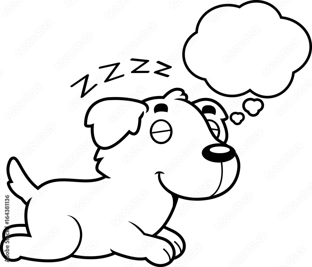 Cartoon Golden Retriever Dreaming Cartoon Golden Retriever Dreaming