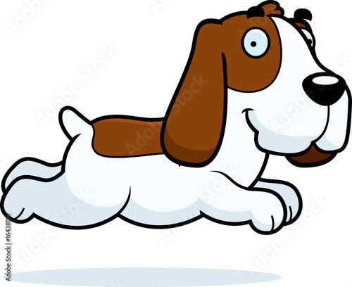 Cartoon Basset Hound Running