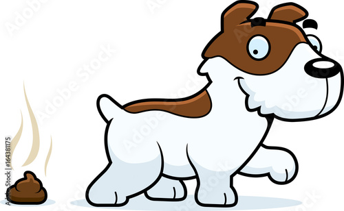 Cartoon Jack Russell Terrier Poop