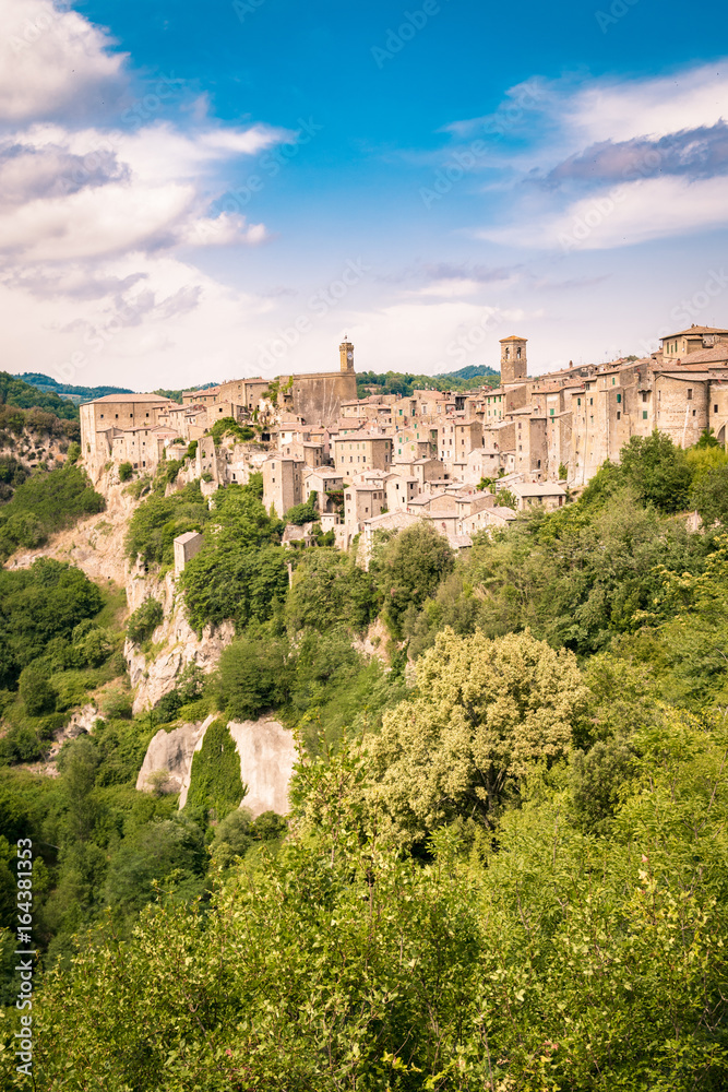 Sorano, a town built on a tuff rock, is one of the most beautiful villages in Italy.