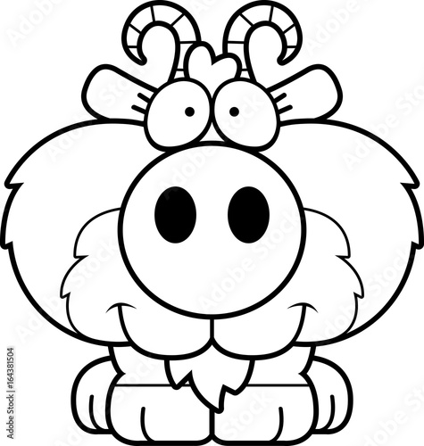 Cartoon Goat Smiling