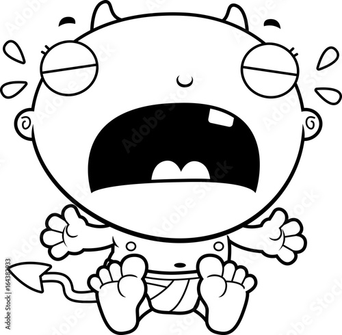 Cartoon Baby Devil Crying