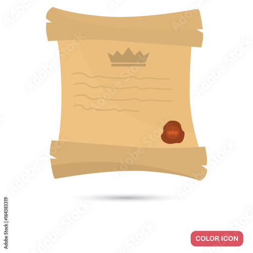 Royal decree color flat icon for web and mobile design photo