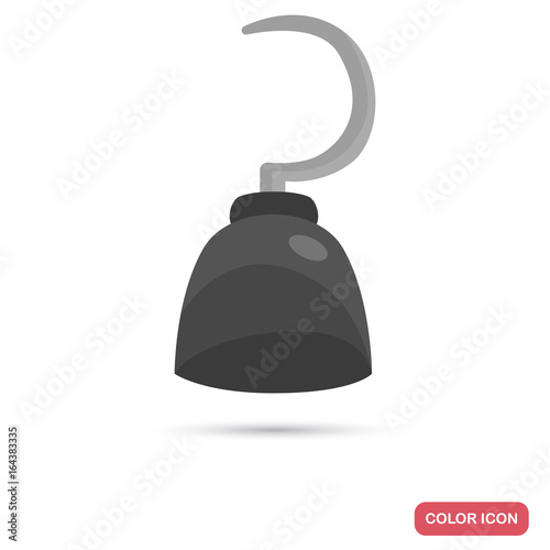 Hook pirates captain color flat icon for web and mobile design