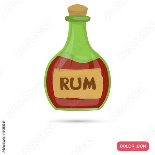 Pirate traditional alcohol drink color flat icon for web and mobile design