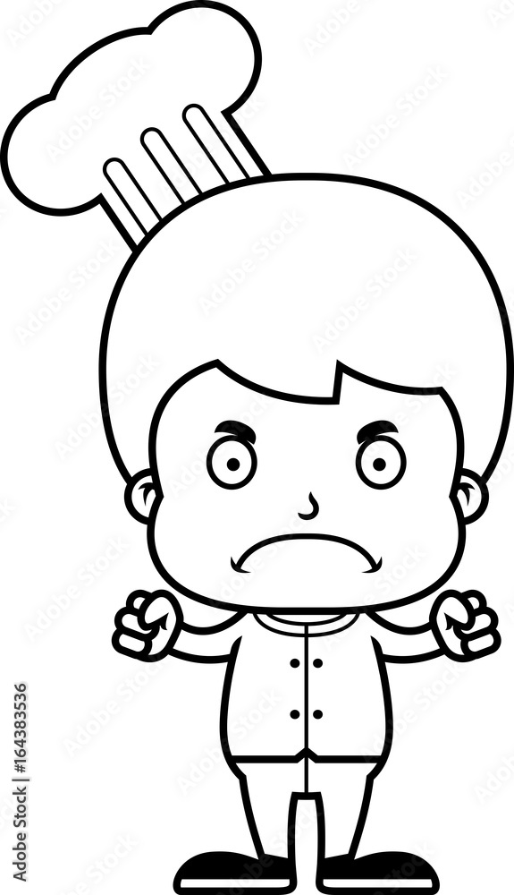 Cartoon Angry Chef Boy