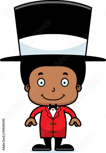 Cartoon Smiling Ringmaster Boy