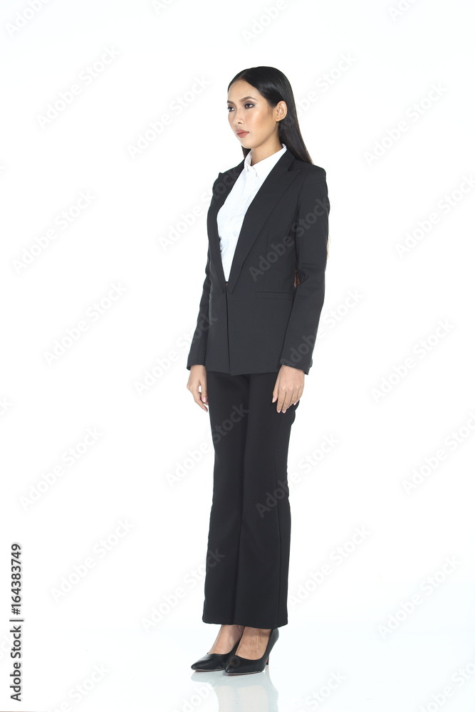 Business woman in black suit and trouser long hair Business woman in black suit and trouser long hair