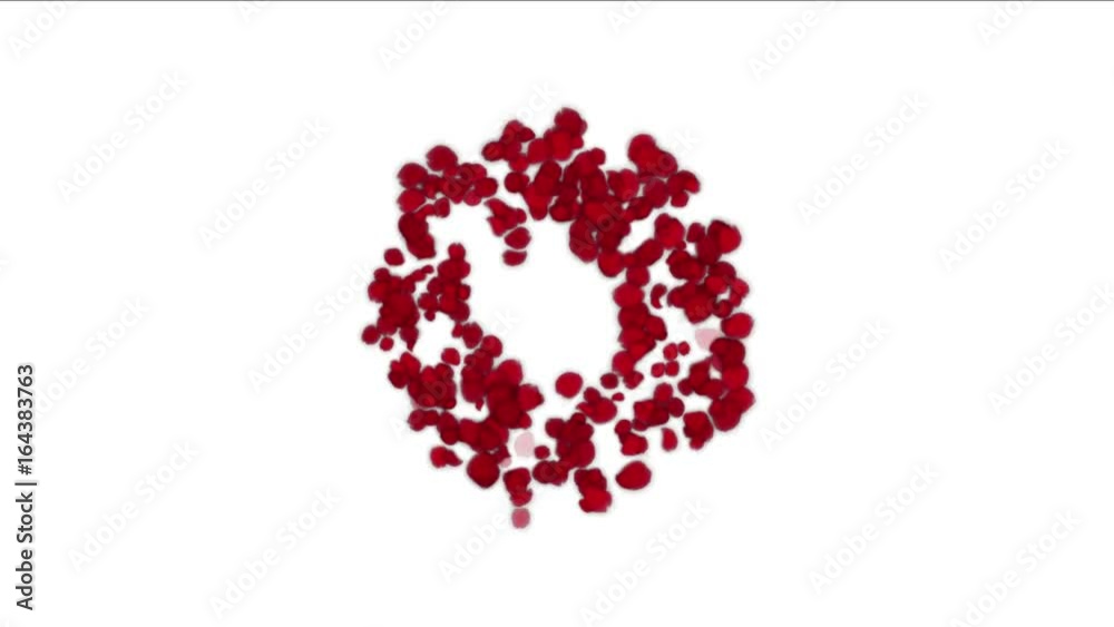 4k Rose petals wreath wedding Valentine's Day background. 4k Rose petals wreath wedding Valentine's Day background.