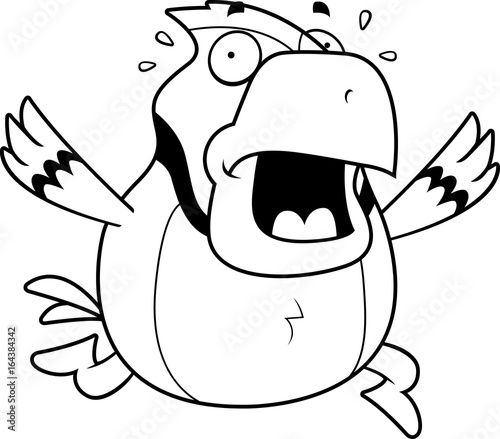 Cartoon Blue Jay Panic