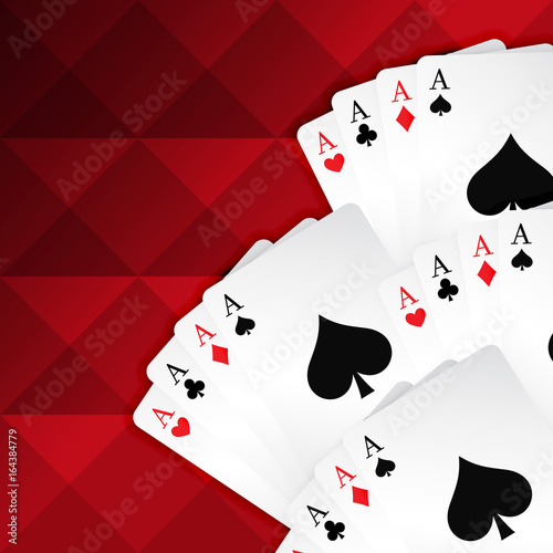 red background with playing cards