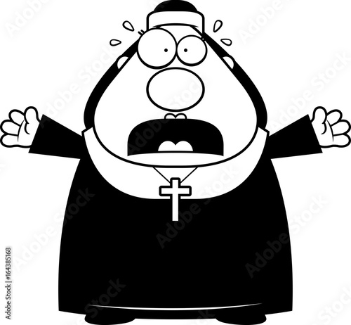 Scared Cartoon Nun