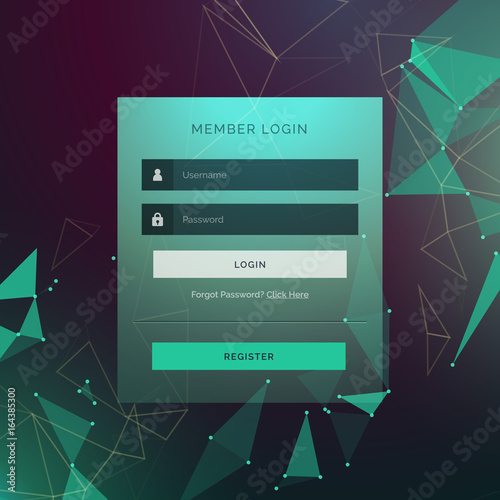 creative login ui template form design with technology style background