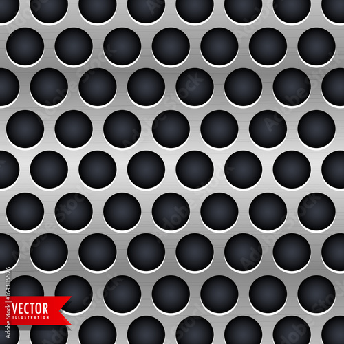 metallic chrome texture vector background with dark circles