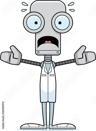 Cartoon Scared Doctor Robot