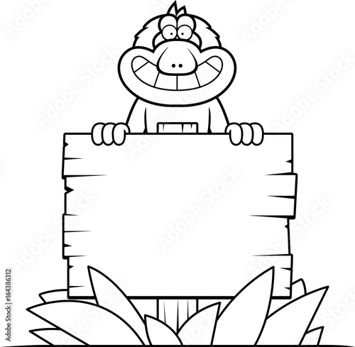 Cartoon Macaque Sign