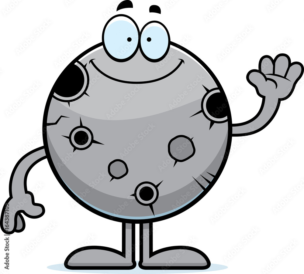 Obraz premium Cartoon Moon Waving