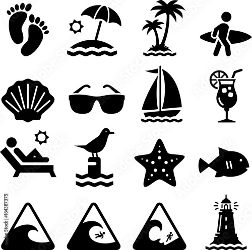 Beach Icons - Black Series