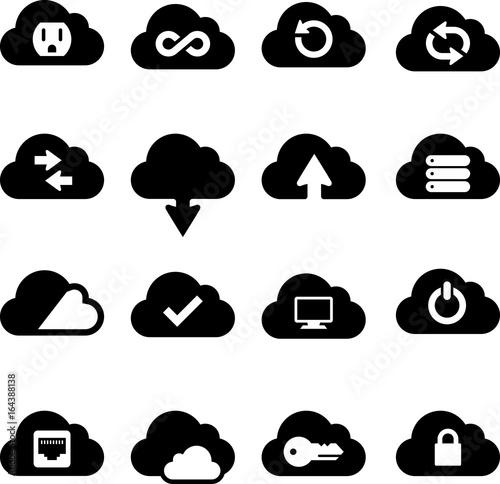 Cloud Computing Icons - Black Series