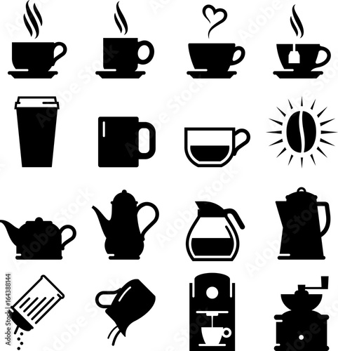 Coffee And Tea Icons - Black Series photo