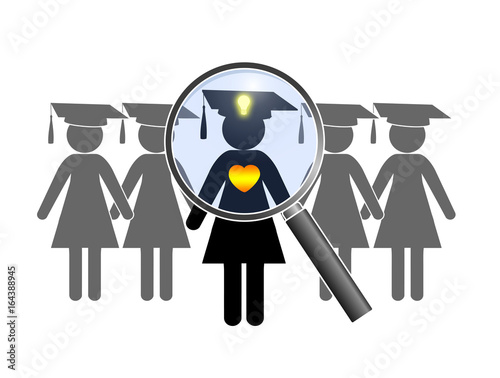 Searching for perfect Graduate. Finding a female alumnus with heart and mind at the job interview