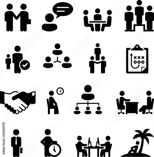 Employment Situations Icons - Black Series