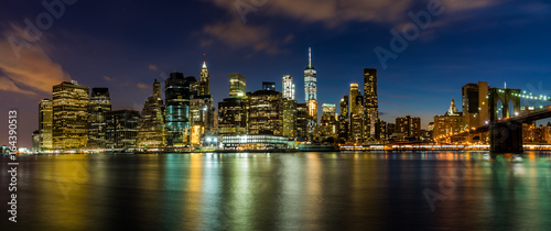 Evening view of Downtown Manhattan, NY