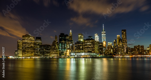 Evening view of Downtown Manhattan  NY