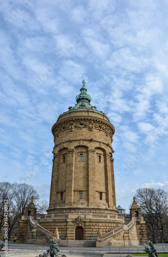 The famous landmark "Wasserturm" at the Friedrichsplatz in Mannheim