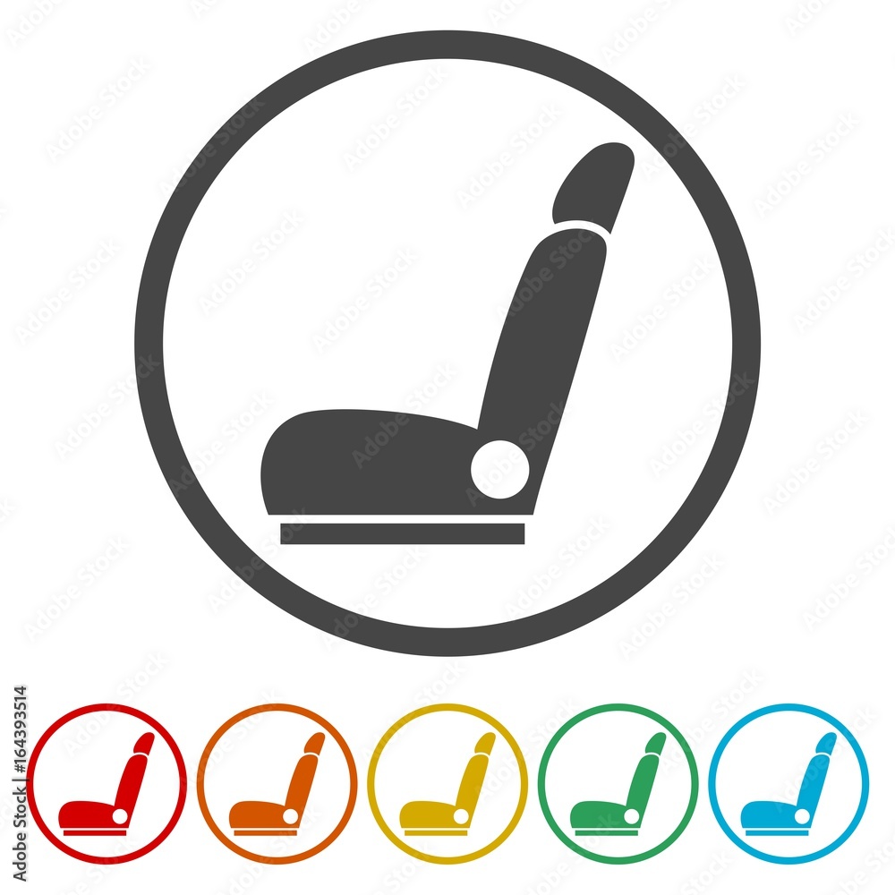 Car seat icons set - Vector Illustration Car seat icons set - Vector Illustration