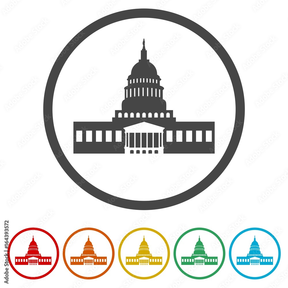 Vector White House icons set - Illustration 