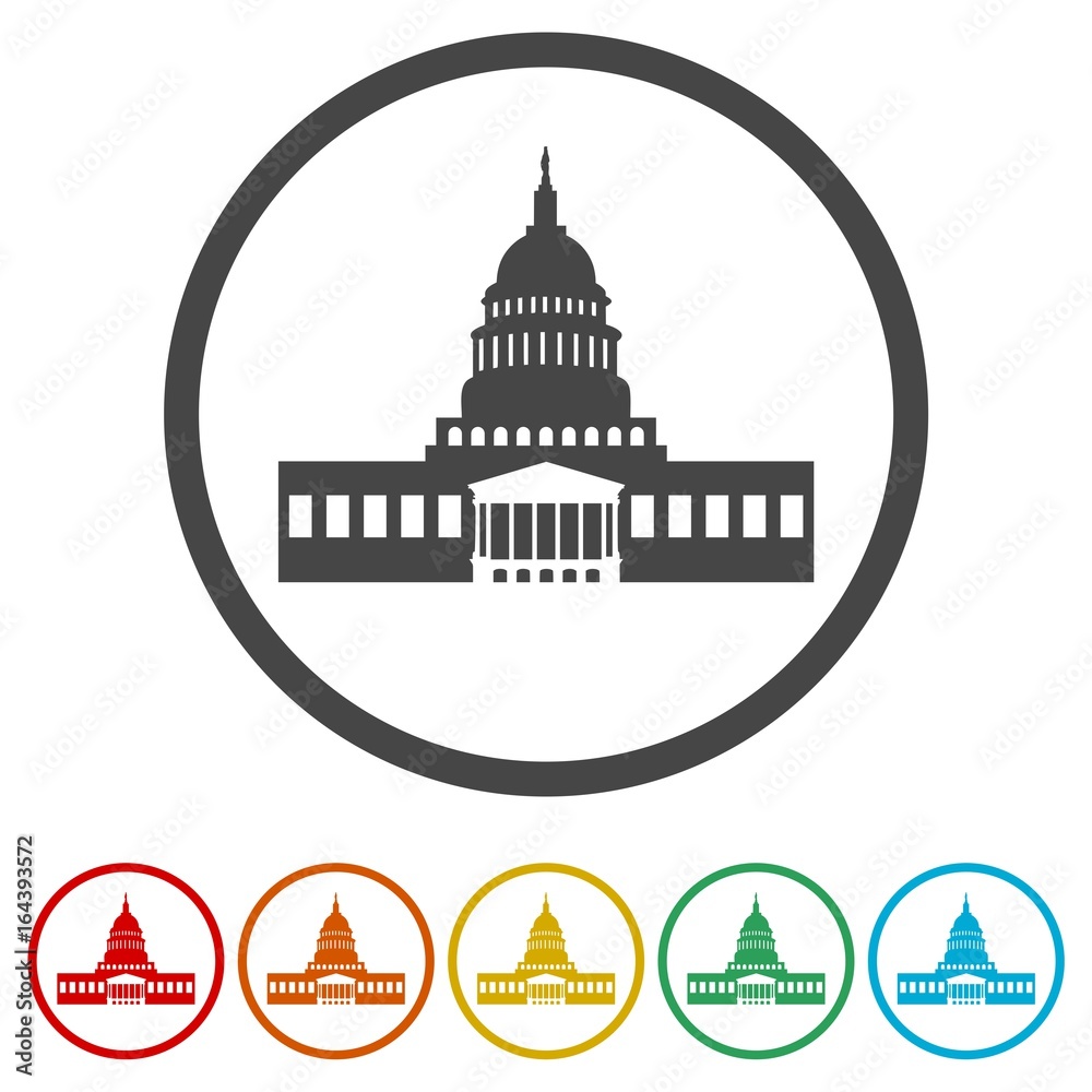 Vector White House icons set - Illustration Vector White House icons set - Illustration