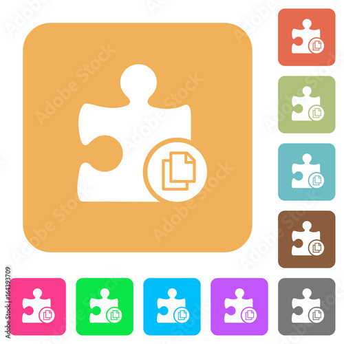 Copy plugin rounded square flat icons