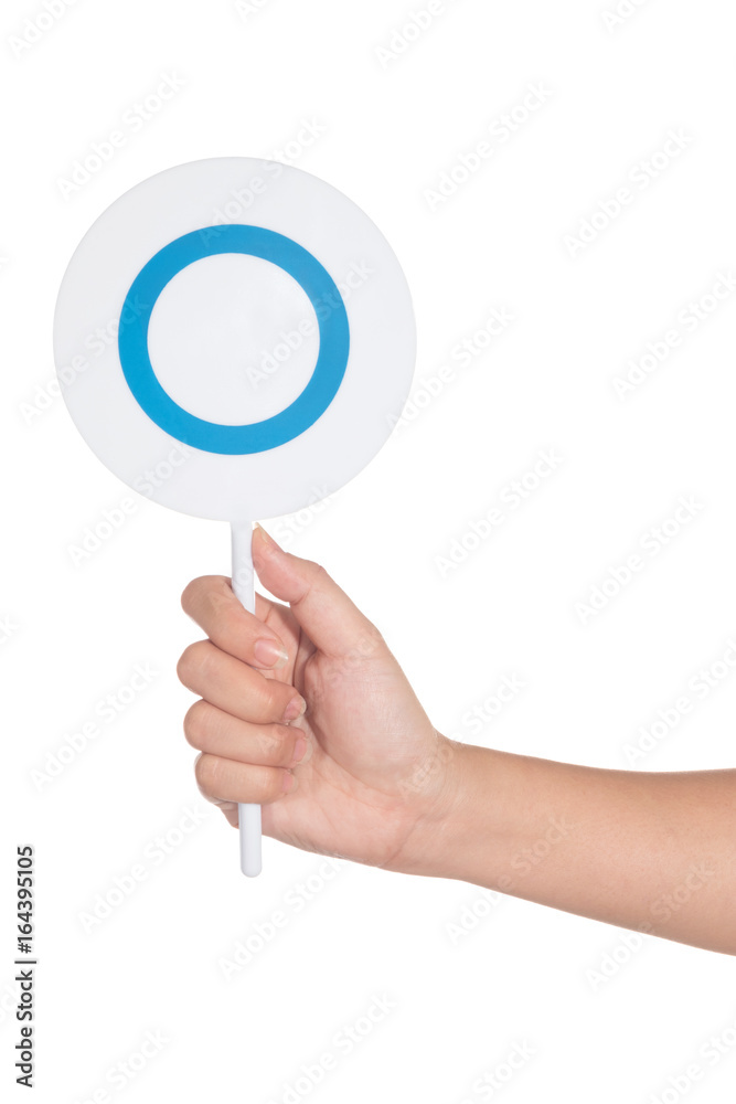 hand holding yes signs isolated on white background hand holding yes signs isolated on white background