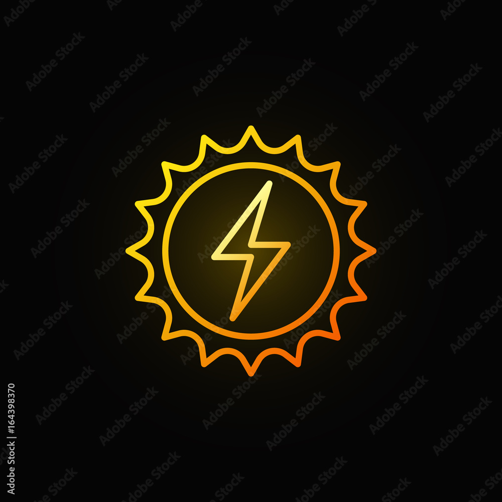 Solar energy concept colorful icon Solar energy concept colorful icon