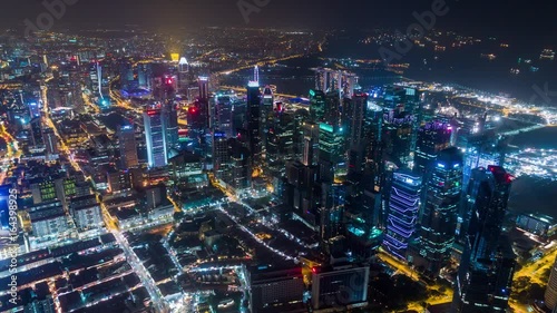 Wallpaper Mural Singapore night Aerial timelapse Skyscrapers Torontodigital.ca