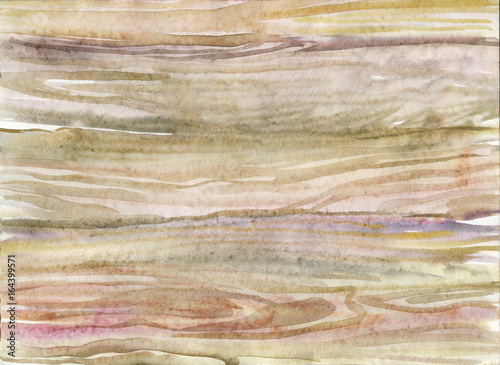 Watercolor wood background. Hand drawn natural texture with knots. Painting vintage illustration
