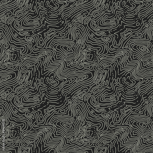 Seamless topographic map pattern. Vector seamless background.