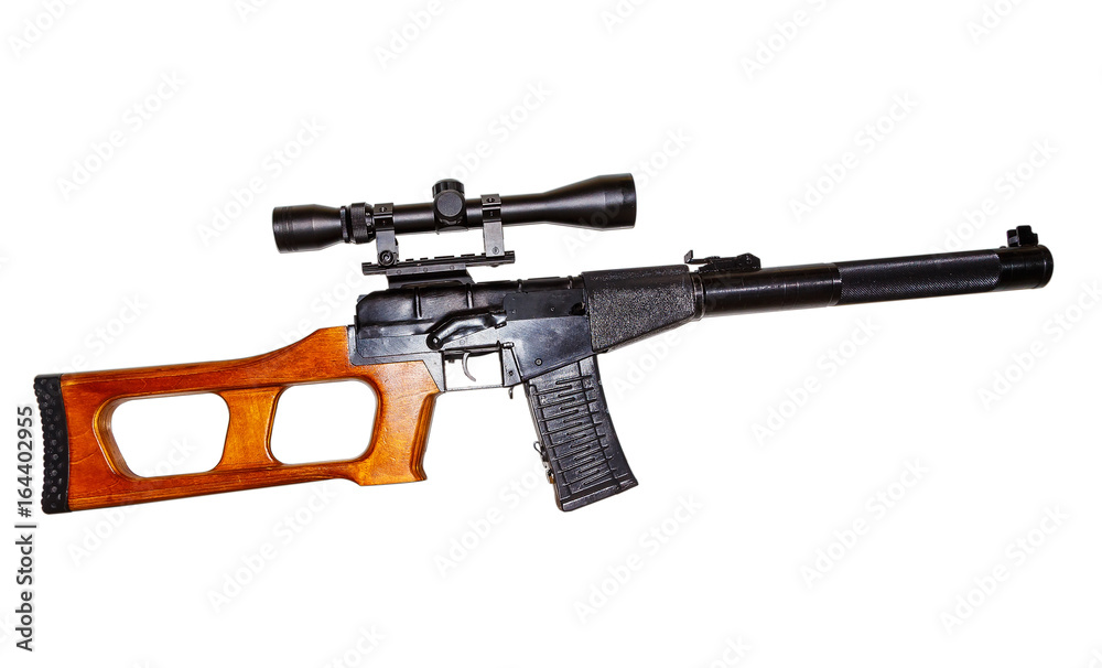 russian sniper rifle with optic scope isolated on white background russian sniper rifle with optic scope isolated on white background