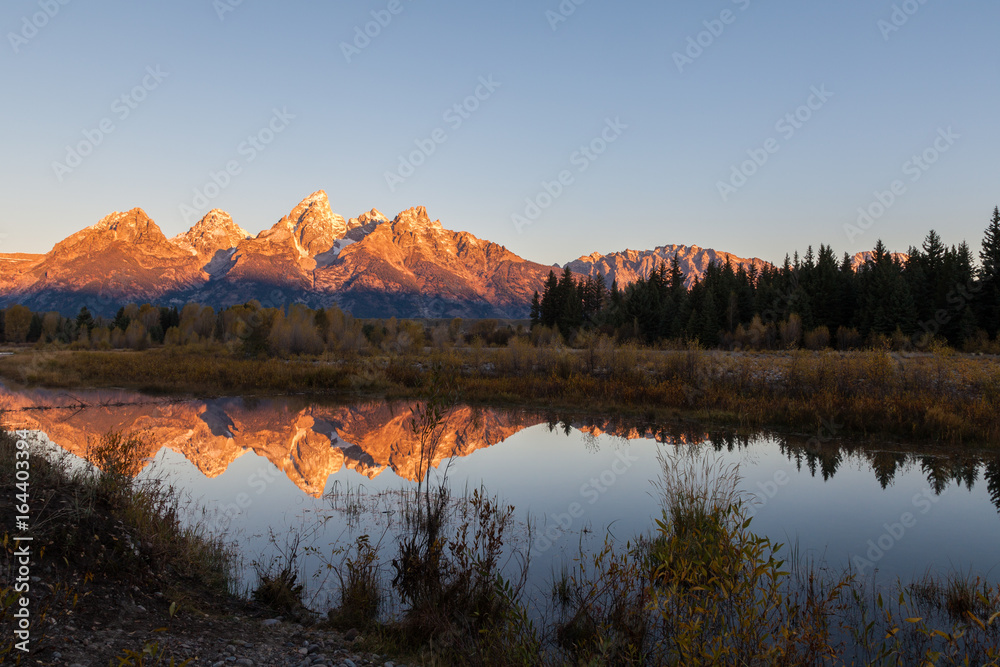 Teton Autumn Reflection at Sunrise