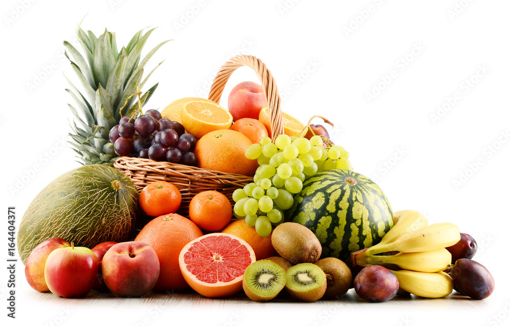 Composition with assorted fruits