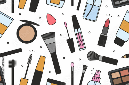 Makeup tools seamless pattern