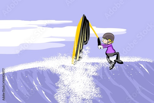  Man jumping with a  jet ski on the sea