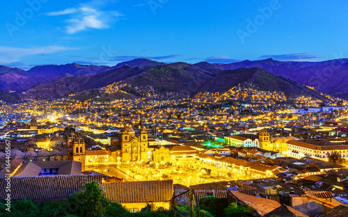 Cusco, Peru - Overview of the Plaza de Armas and Church of the Society of Jesus