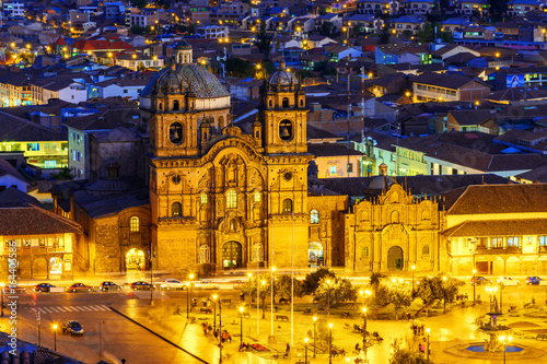 Cusco, Peru - Overview of the Plaza de Armas and Church of the Society of Jesus