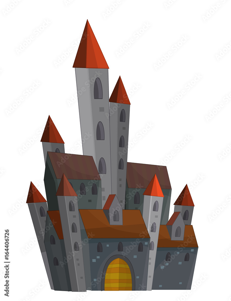 Cartoon castle - isolated - illustration for the children