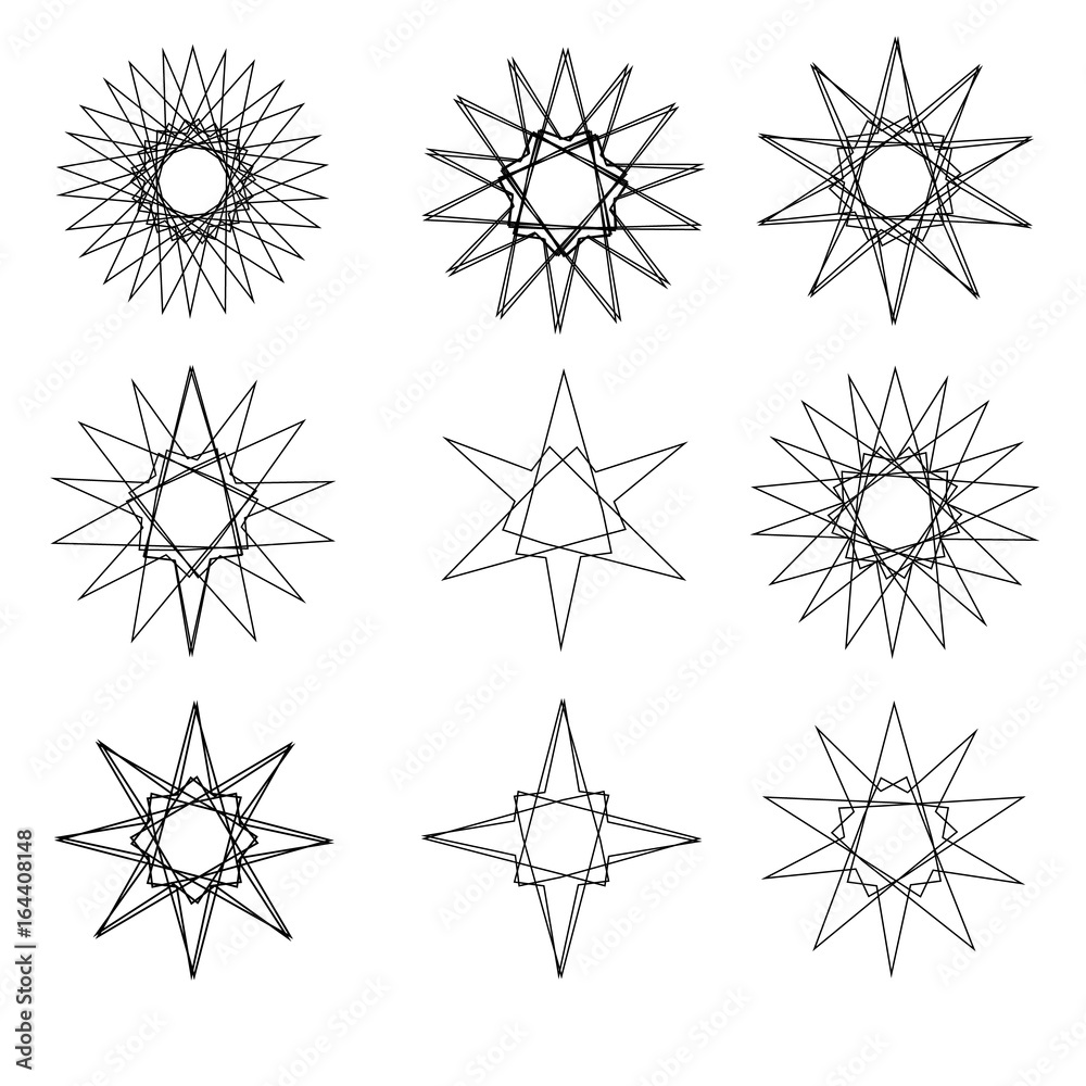 Obraz premium Geometric pattern symmetry symbol fractale pentagram astrology