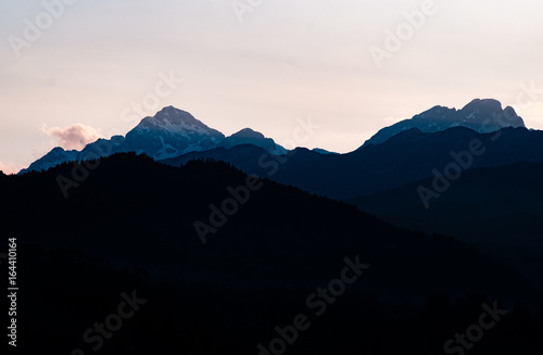 Mountains in Slovenia. Sunset
