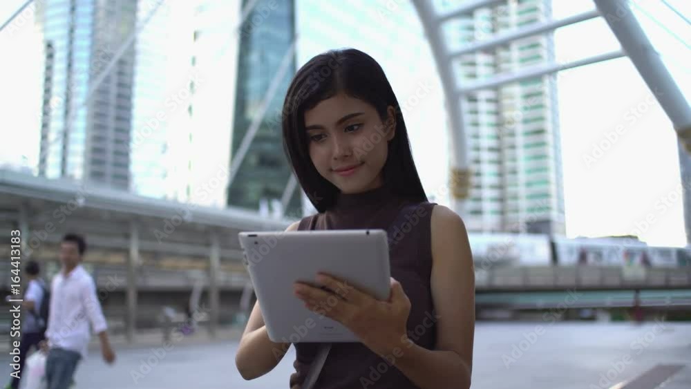 Woman chatting on tablet for shopping online. Woman chatting on tablet for shopping online.