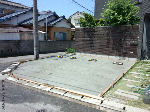 カーポート工事　コンクリート打設後